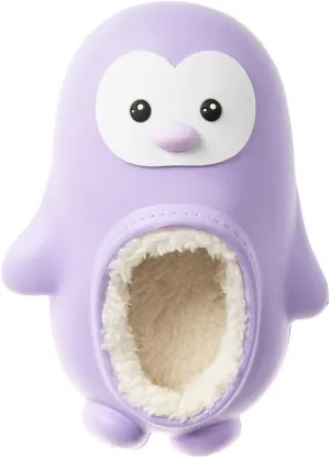 Foamwalk Toddler Unisex Novelty House Clogs with Faux Fur Lining - Penguin Slippers for Toddler Boys/Girls