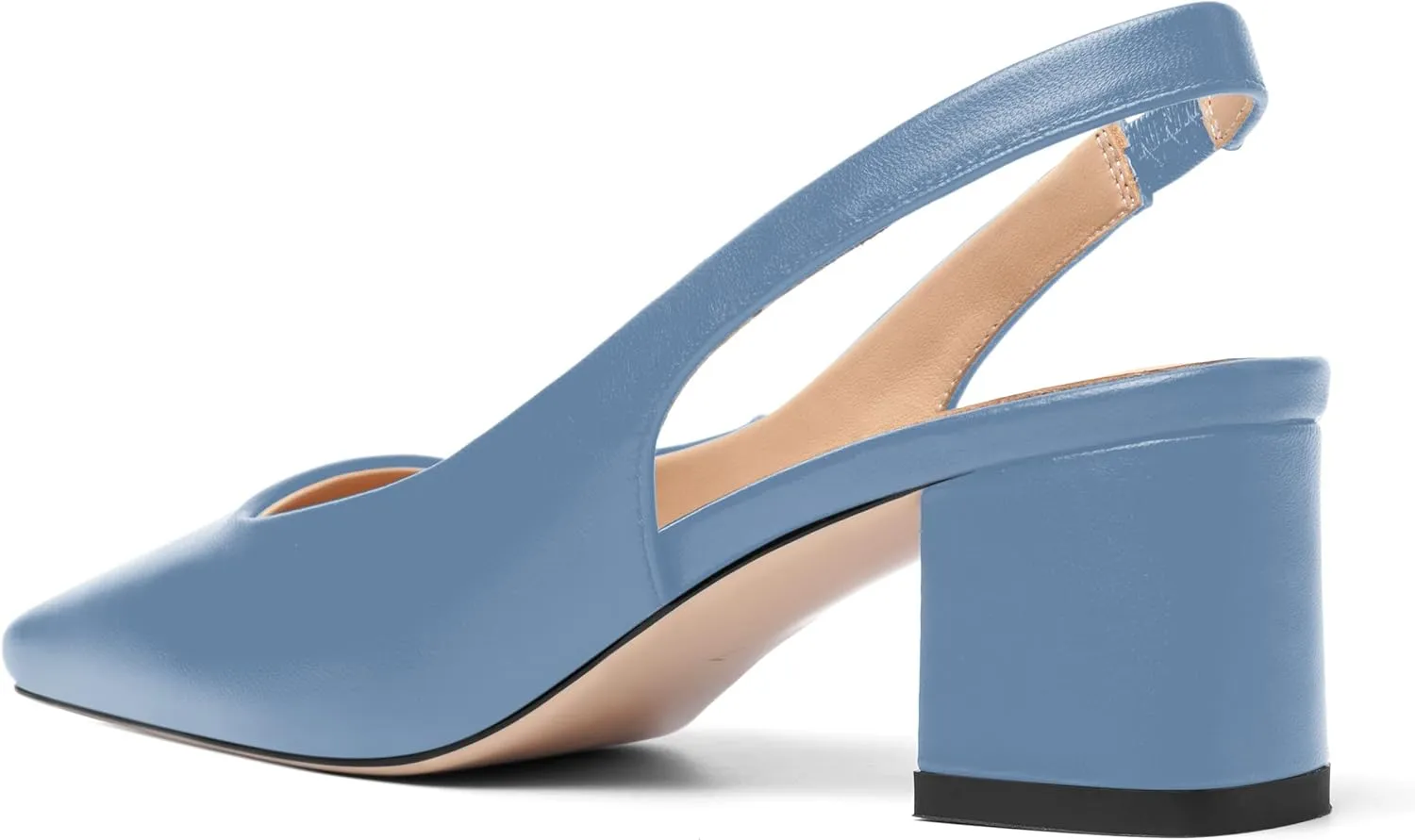 FOGEENA Womens Matte Square Toe Sexy Bridal Slip On Solid Chunky Leather Low Heel Pumps Shoes 2 Inch