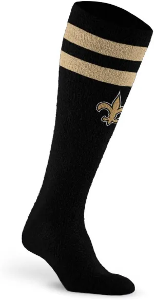 For Bare Feet NFL NEW ORLEANS SAINTS Cozy Feather Compression Varsity Stripe Team Color Large/Extra Large