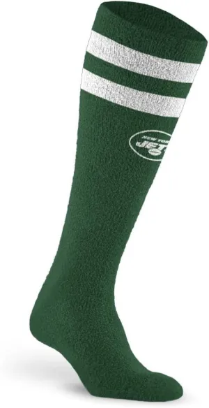 For Bare Feet NFL NEW YORK JETS Cozy Feather Compression Varsity Stripe Team Color Large/Extra Large