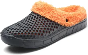 Fur Lined Clogs for House : Winter Warm Fuzzy Slippers for Unisex Non-Slip Breathable Walking Garden Shoes Indoor Outdoor for Women Men