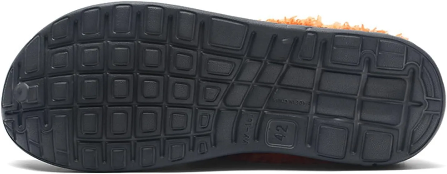 Fur Lined Clogs for House : Winter Warm Fuzzy Slippers for Unisex Non-Slip Breathable Walking Garden Shoes Indoor Outdoor for Women Men
