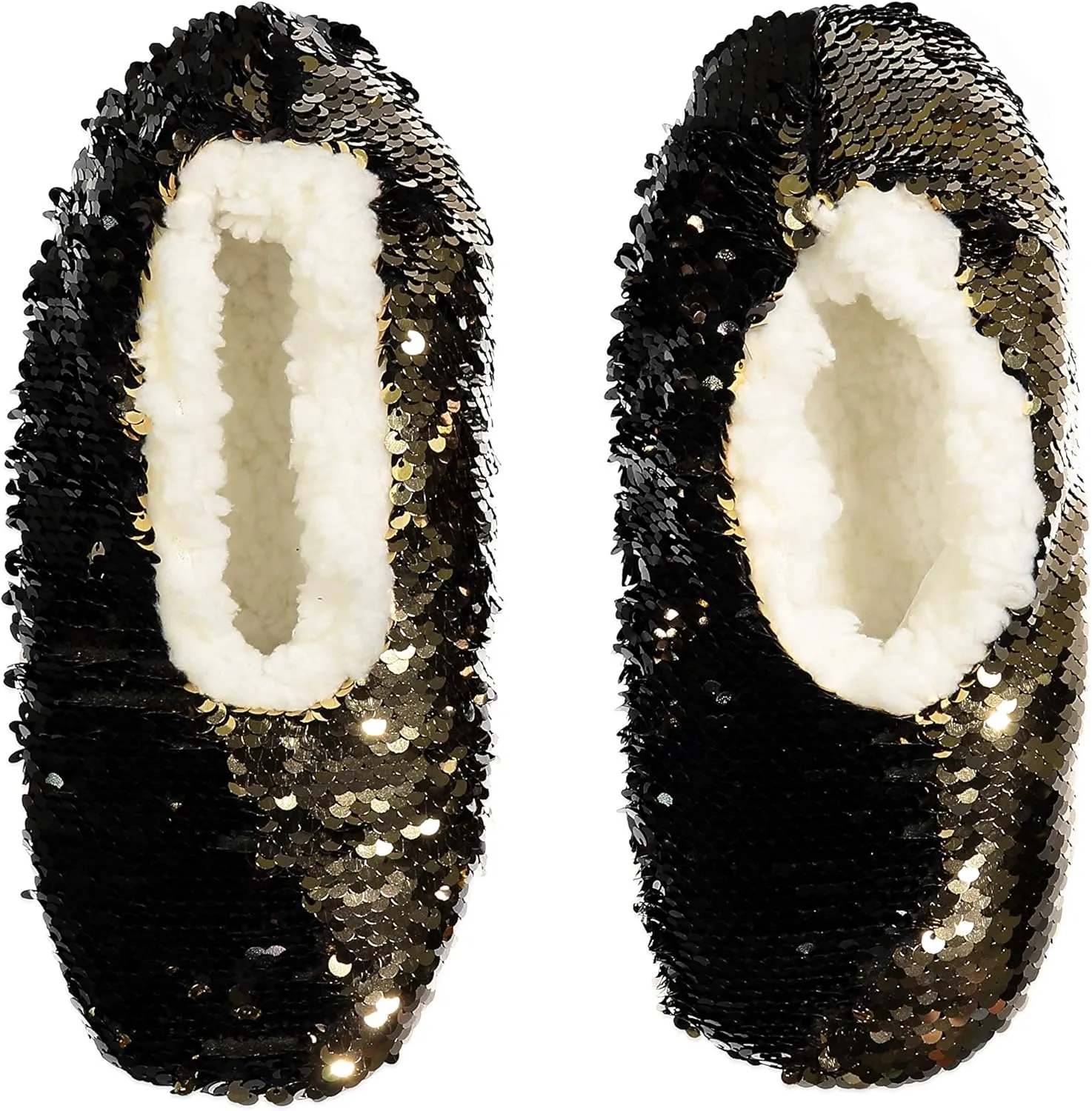 Fuzzy Babba Women's Sequin Slipper Socks