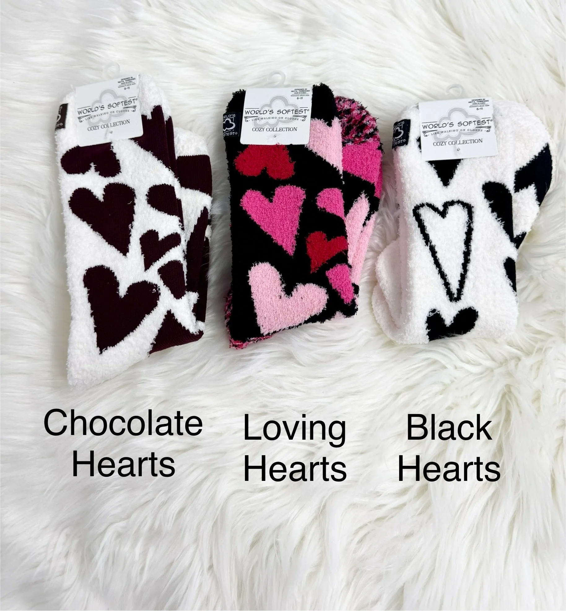Fuzzy Day Socks-Valentine