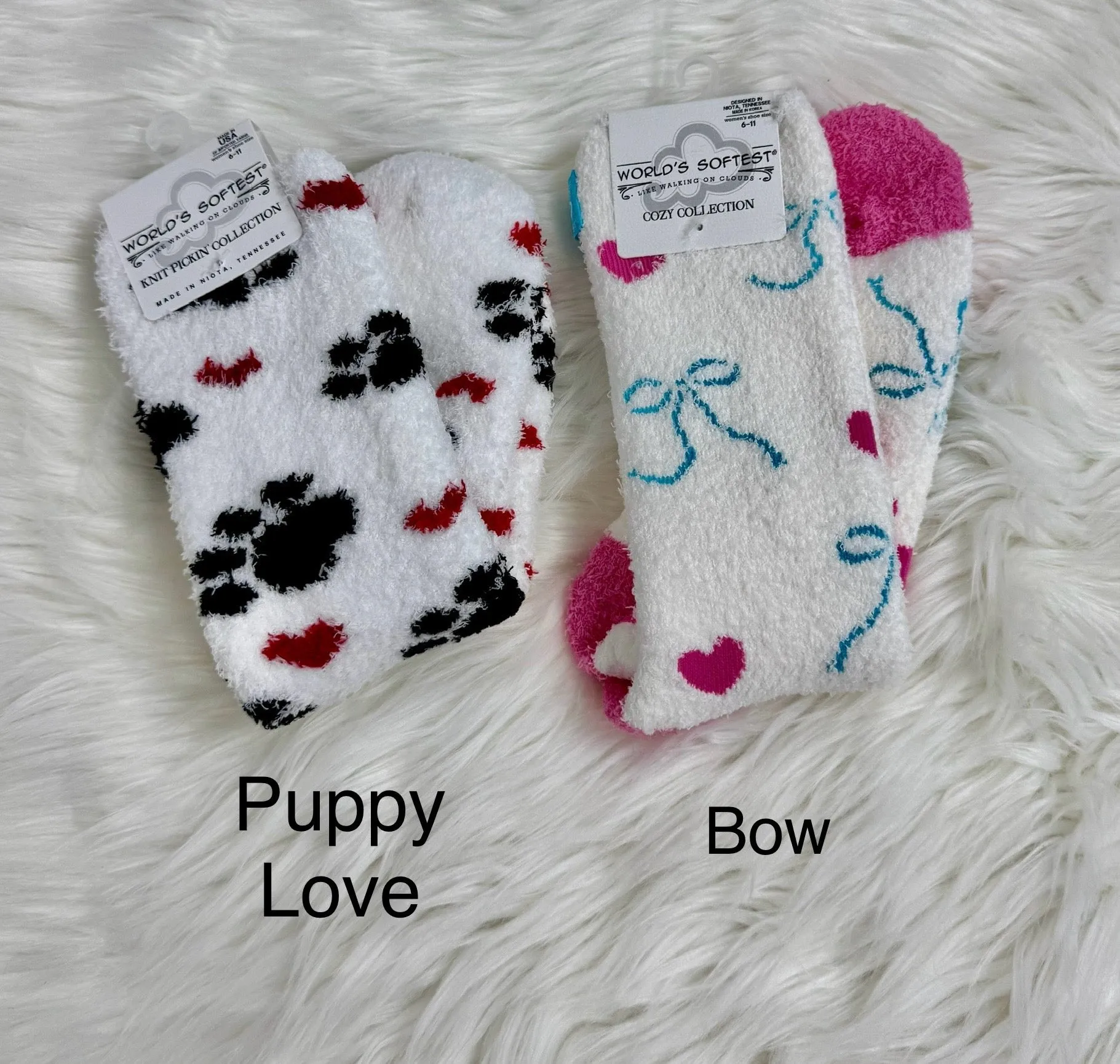 Fuzzy Day Socks-Valentine