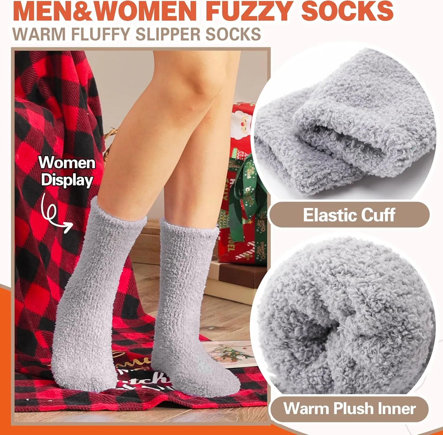 Fuzzy Socks Fluffy Thick Warm Winter Soft Cozy Plush Sleep Home Fleece Cabin Soft House Socks for Women Men