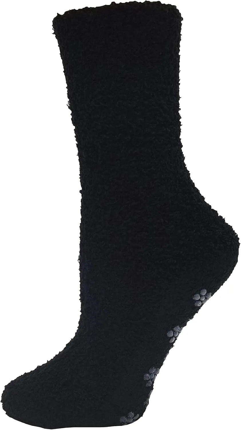 Fuzzy Socks Non Skid, 6 Pairs for Women, Warm, Soft Furry Microfiber, Comfortable, Cozy, Bulk Pack