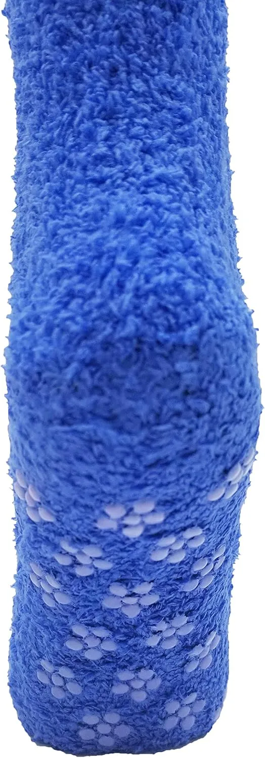 Fuzzy Socks Non Skid, 6 Pairs for Women, Warm, Soft Furry Microfiber, Comfortable, Cozy, Bulk Pack