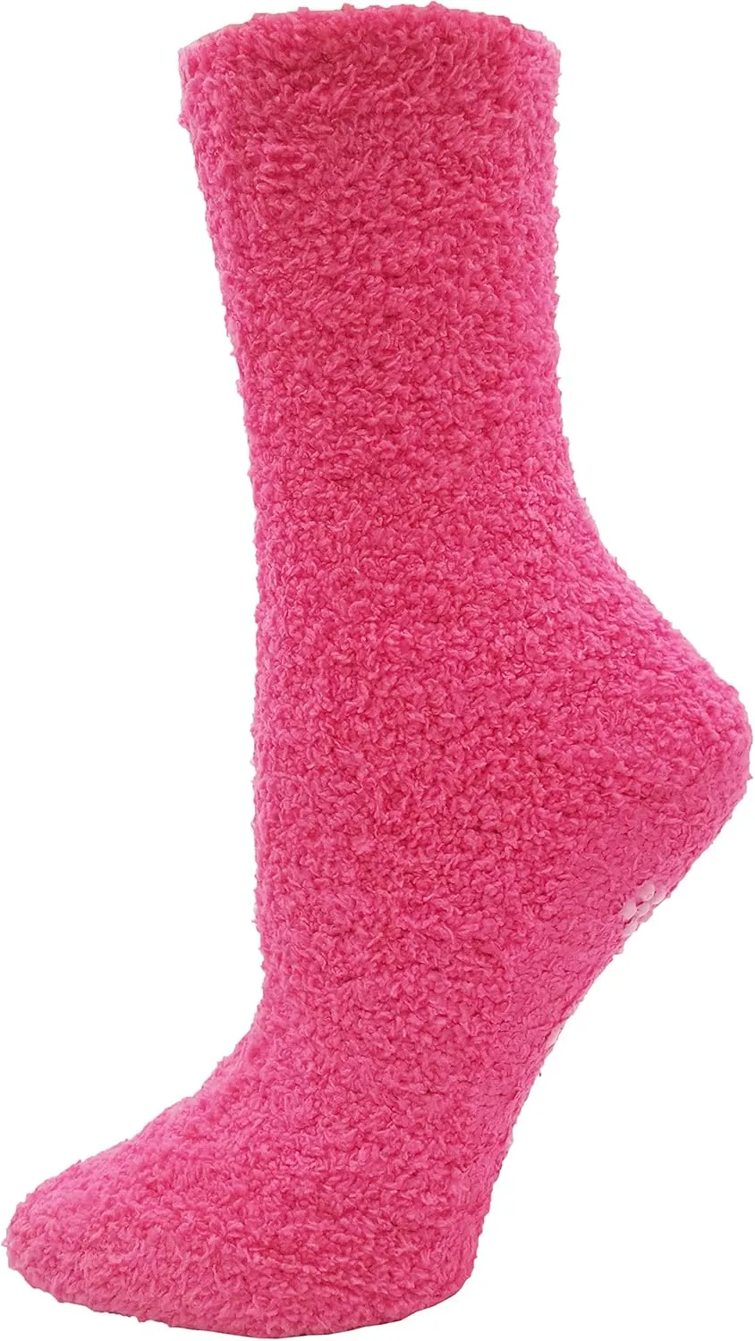 Fuzzy Socks Non Skid, 6 Pairs for Women, Warm, Soft Furry Microfiber, Comfortable, Cozy, Bulk Pack
