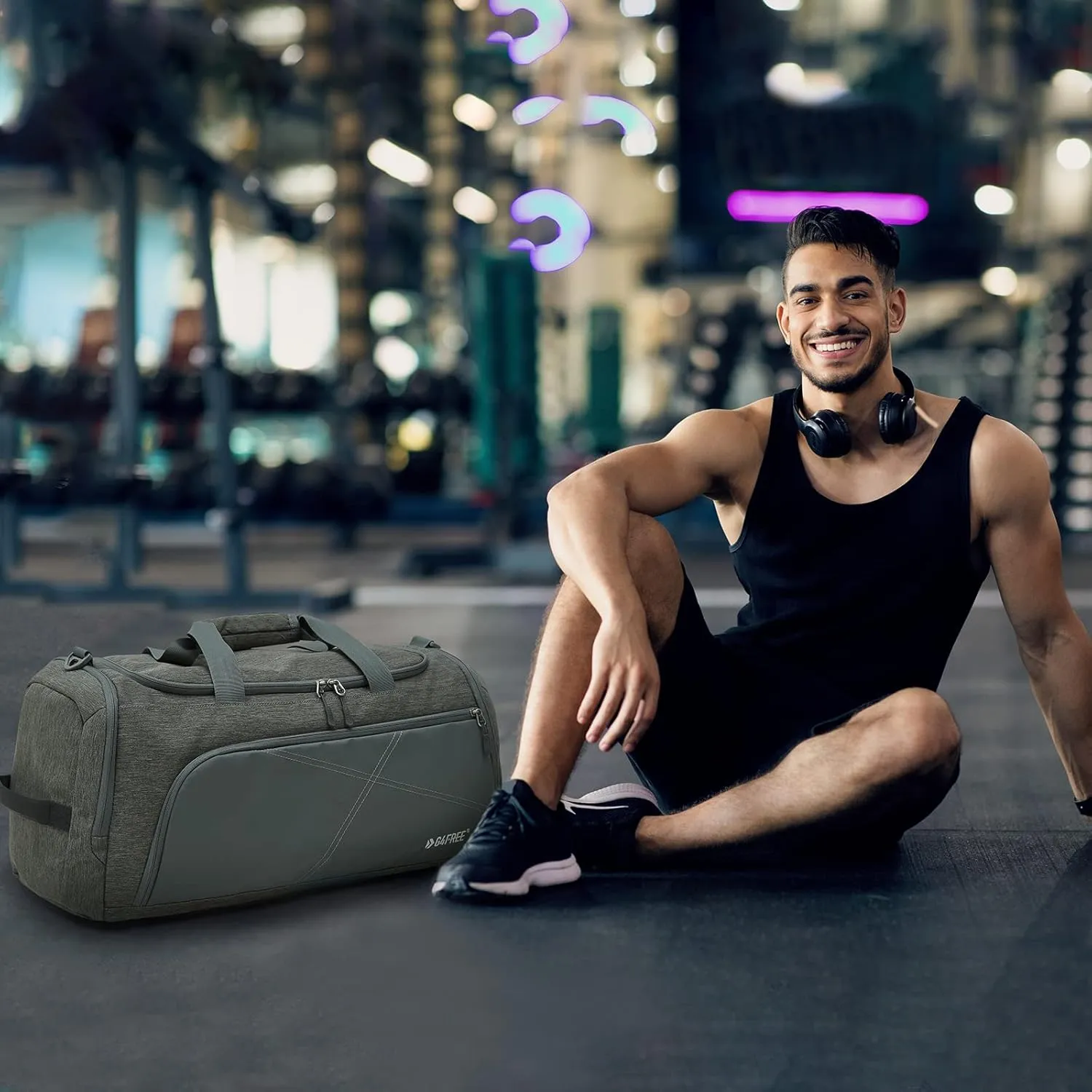 G4Free 45L/60L 3-Way Duffle Backpack Gym Bag with Wet Pocket & Shoes Compartment Sports Travel Weekender Overnight Duffel Bag