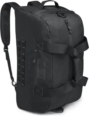 G4Free 70L Large Tactical Duffle Bag Men Sports Gym Backpack with Shoes Compartment Military MOLLE Duffel Backpack ( Black)