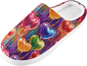 GAIGEO Slippers Men Candy Hearts Colorful, Warm Bridesmaid Slippers for Indoor/Outdoor, Ideal for Winter