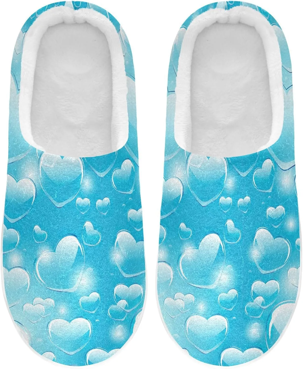GAIGEO Womens Indoor Slippers Valentine Love White, Warm Ladies Slippers for Indoor/Outdoor, Ideal for Winter