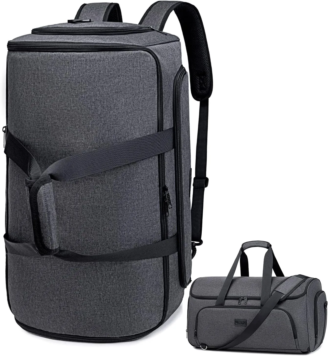 Garment Bags for Travel, Convertible Garment Duffle Bag for Men Women, Carry On Garment Bag Backpack, 4 in 1 Travel Suit Bag with Shoe Compartment, Large Weekender Bag