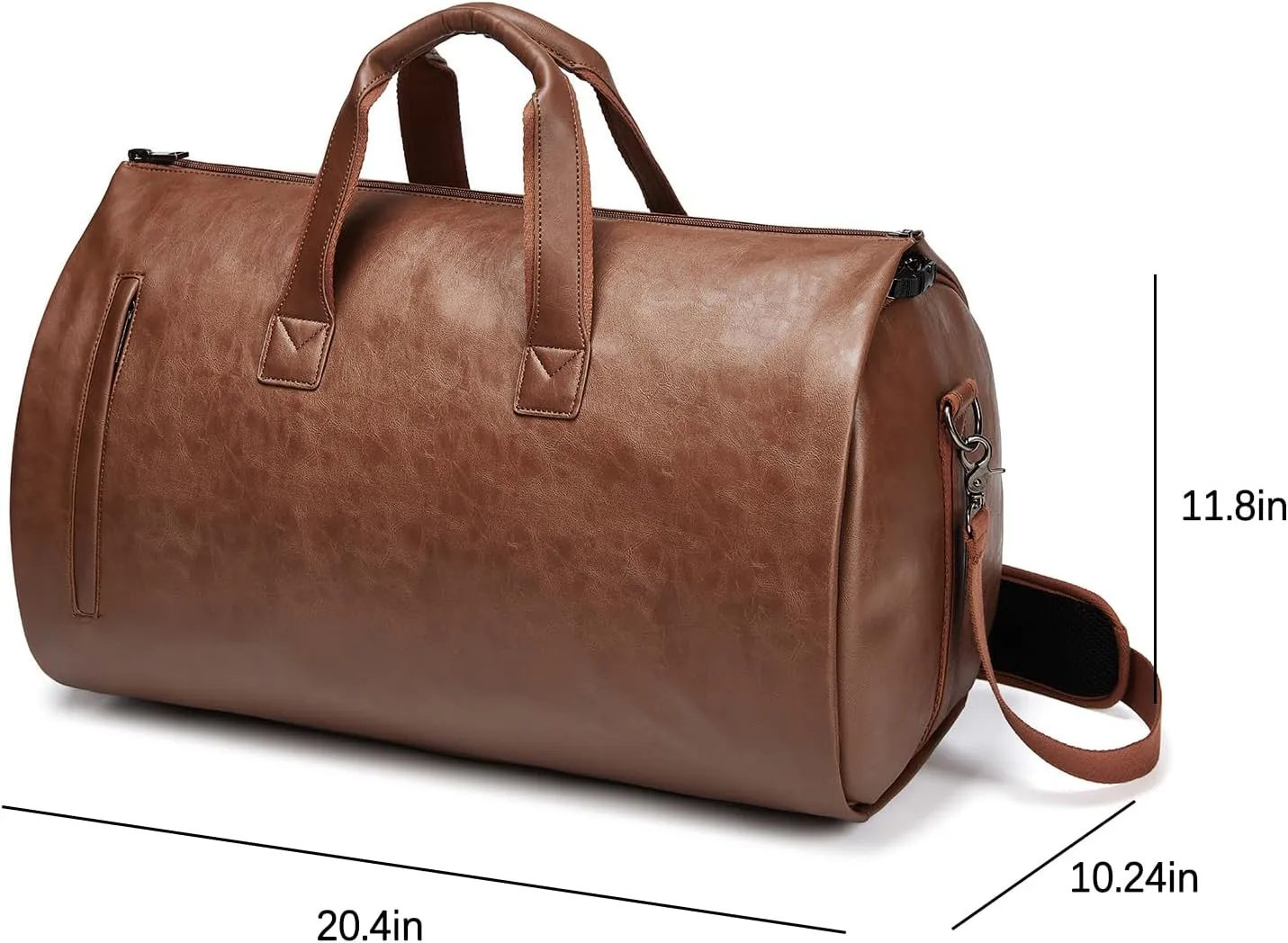 Garment Duffle Bags for Travel,Convertible Carry on Garment Bag with Shoe Compartment,2 in 1 Faux Leather Waterproof Travel Suit Bag with Shoulder Strap for Men Women