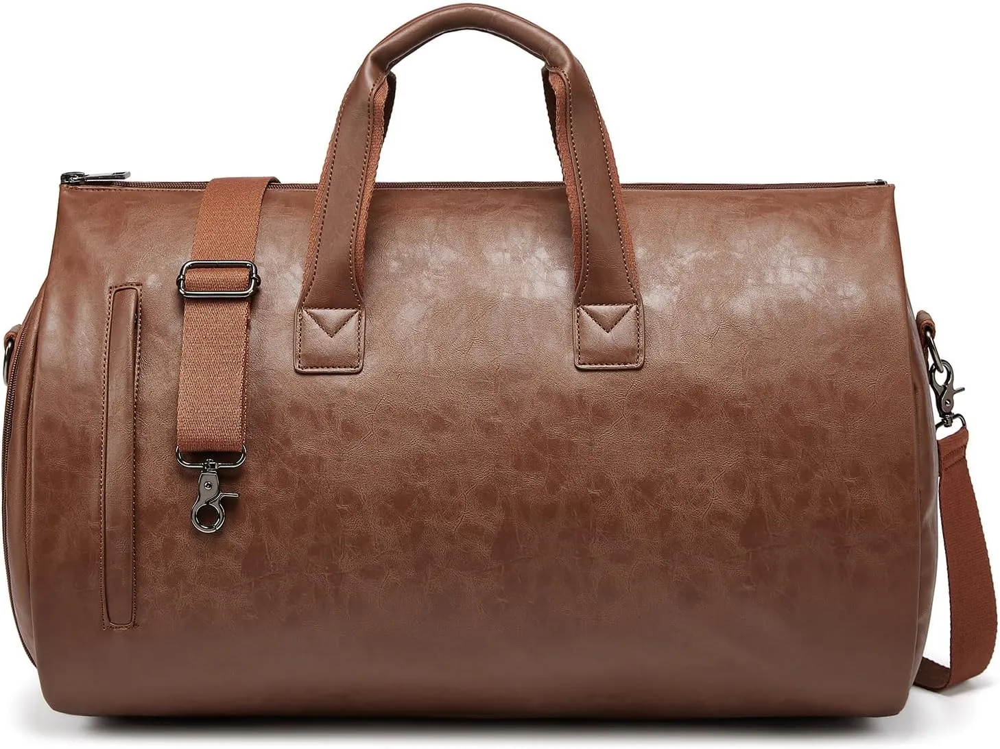 Garment Duffle Bags for Travel,Convertible Carry on Garment Bag with Shoe Compartment,2 in 1 Faux Leather Waterproof Travel Suit Bag with Shoulder Strap for Men Women