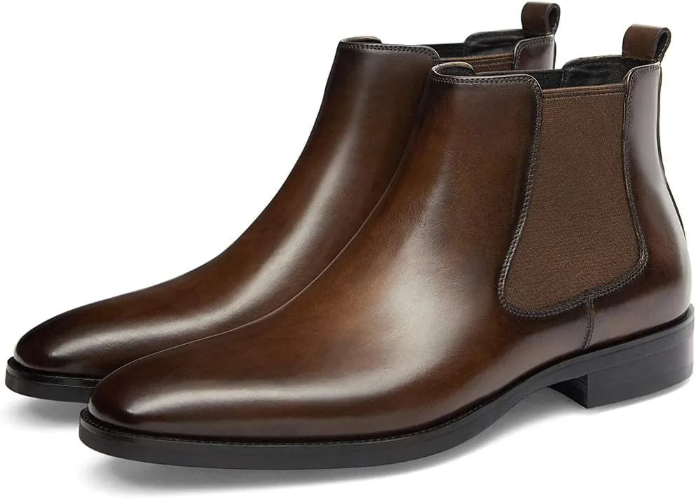 GIFENNSE Mens Chelsea Boots Leather Dress Boots for Men