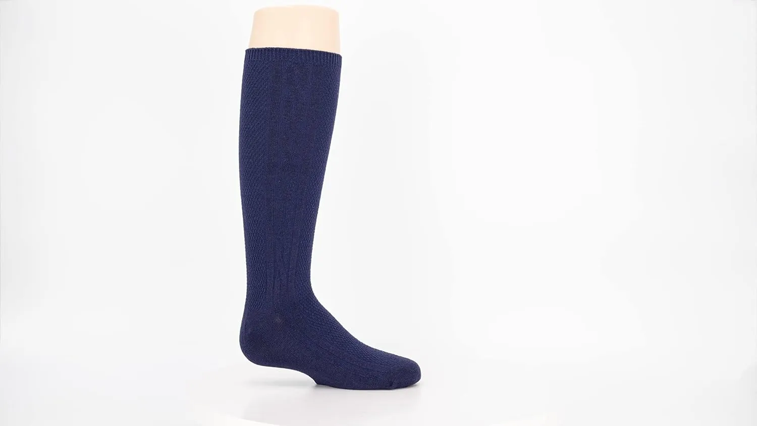 Girls 6 Pair Pack Unisex Soft Uniform Cable Dress Knee High Socks Comfort Seam Toe White or Navy Sizes Small to Large