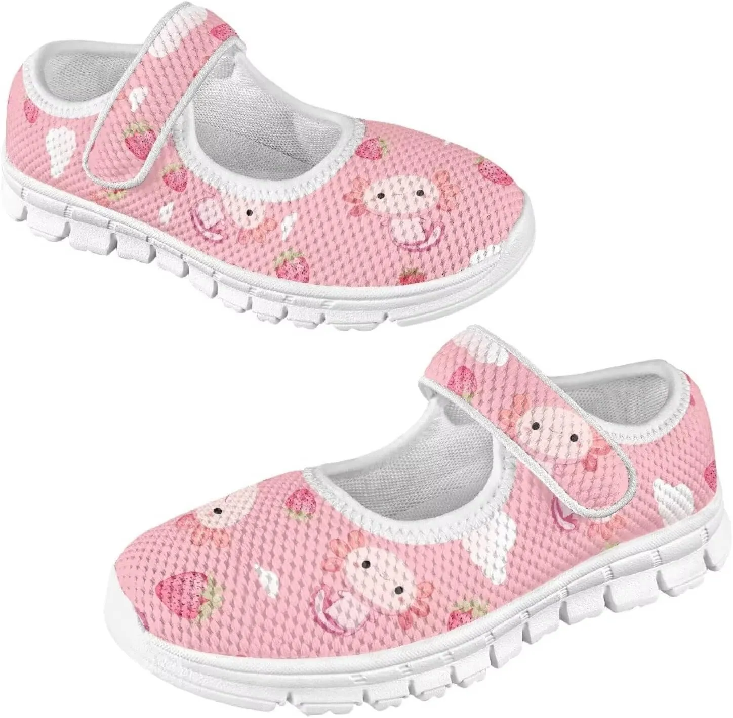 Girls Casual Shoes with Strap,Printed Sneaker for Toddlers Kids,Comfort Anti-Slip Walking Shoes for Indoor Outdoor