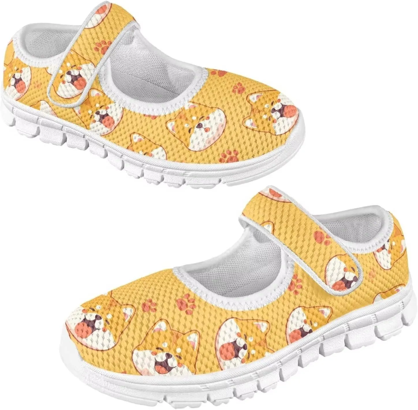 Girls Casual Shoes with Strap,Printed Sneaker for Toddlers Kids,Comfort Anti-Slip Walking Shoes for Indoor Outdoor