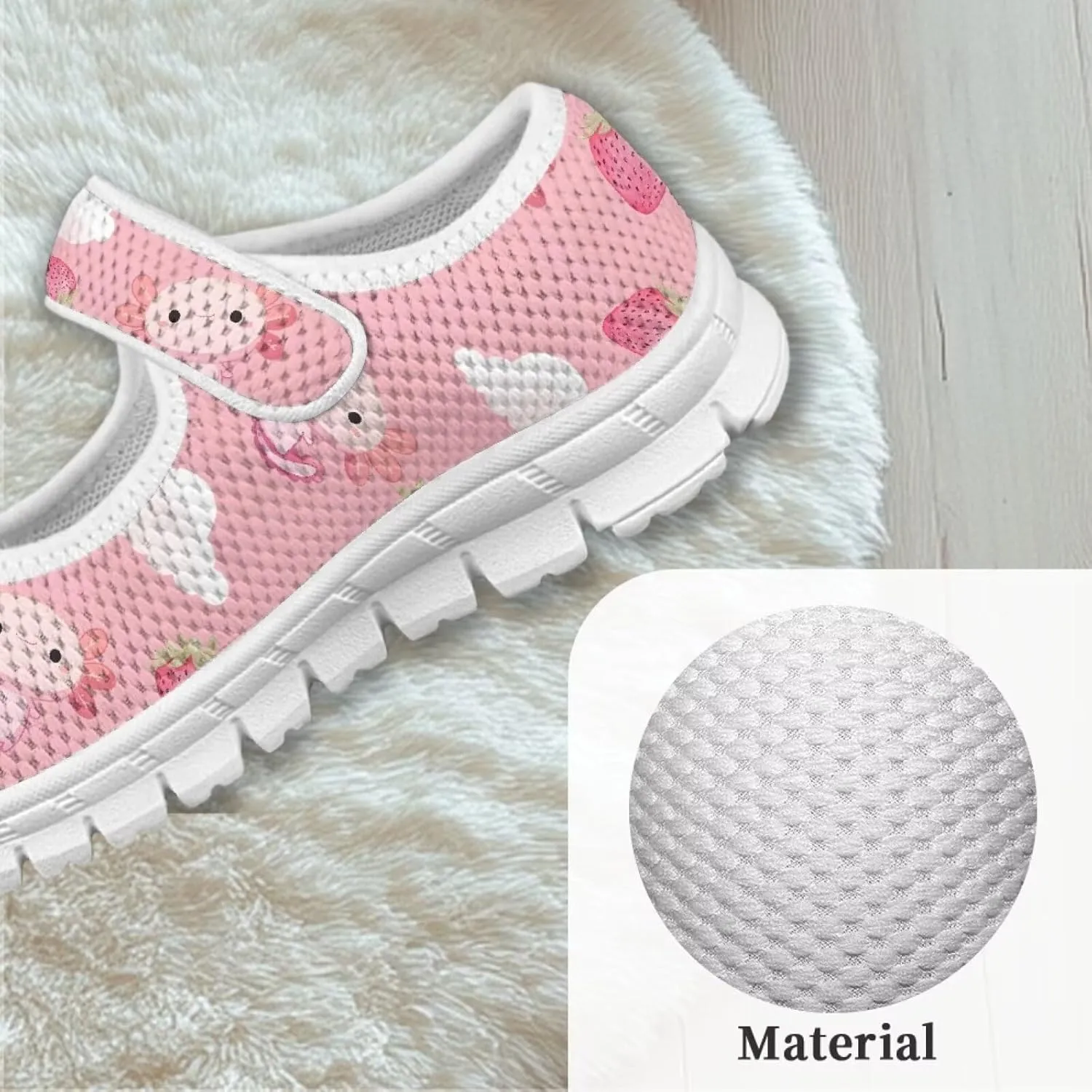 Girls Casual Shoes with Strap,Printed Sneaker for Toddlers Kids,Comfort Anti-Slip Walking Shoes for Indoor Outdoor