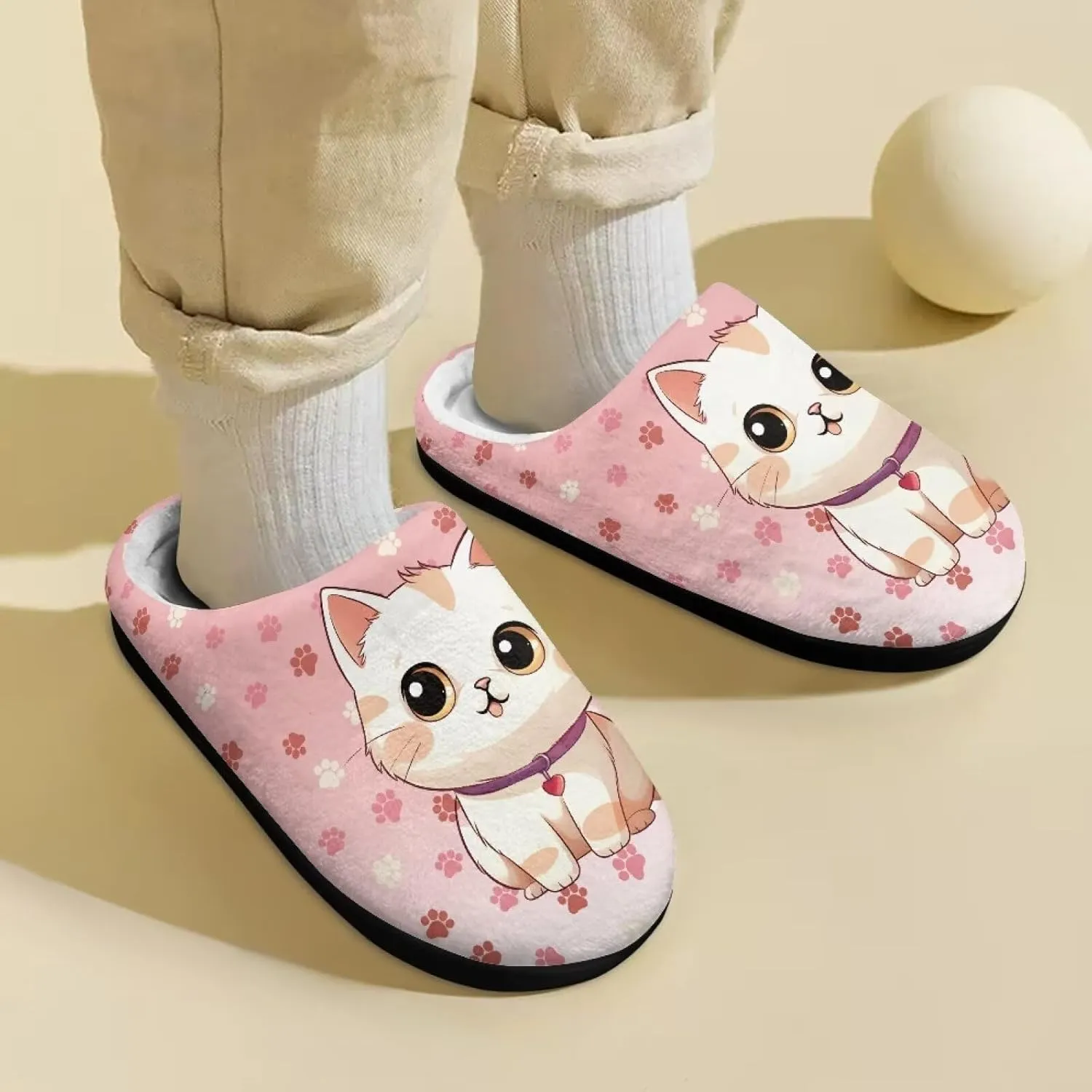 Girls Cozy House Slippers Unisex Plush Comfy House Shoes Indoor Slippers for Kids Anti-Slip