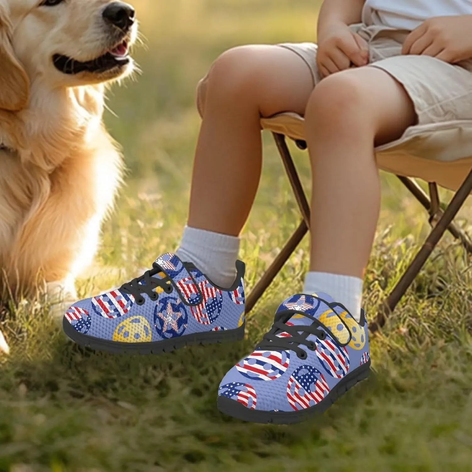 Girls Pickleball Sneaker,Boys Non-Slip Spring Outdoor Sneakers,Children's Single Buckle Sneakers with Black Sole