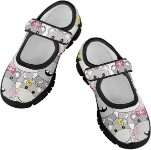 Girls Shoes with Black Sole,Girls Mesh Single Buckle Sneaker,Mary Jane Flats Shoes for Birthday Dance Party