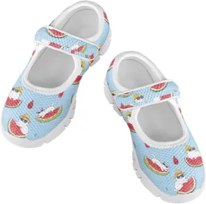 Girls Single Buckle Shoes,Kids Slip On Indoor Outdoor Shoes,Cartoon Mary Jane Flats Shoes for Girls Party