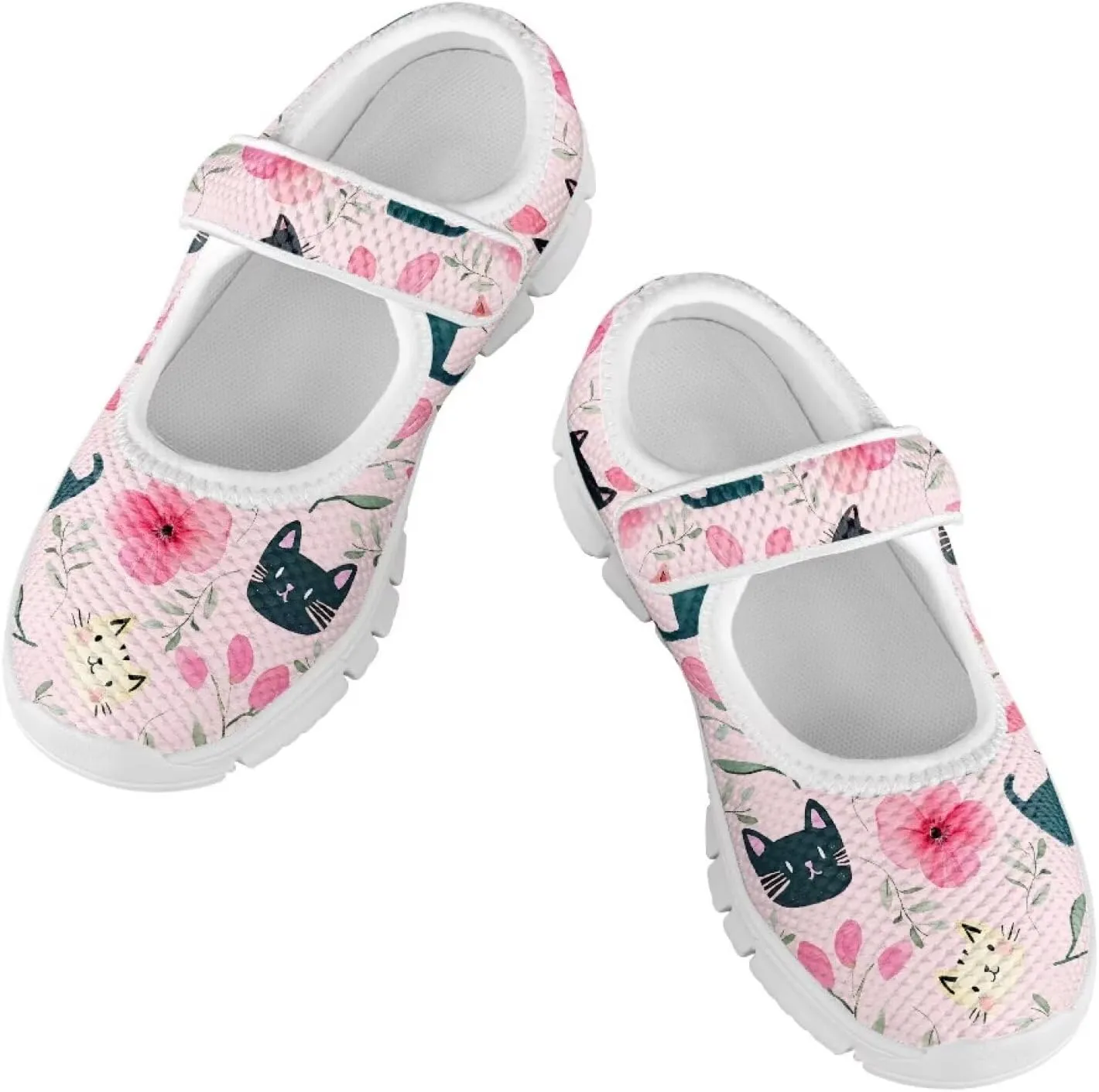Girls Single Buckle Shoes,Kids Slip On Indoor Outdoor Shoes,Cartoon Mary Jane Flats Shoes for Girls Party
