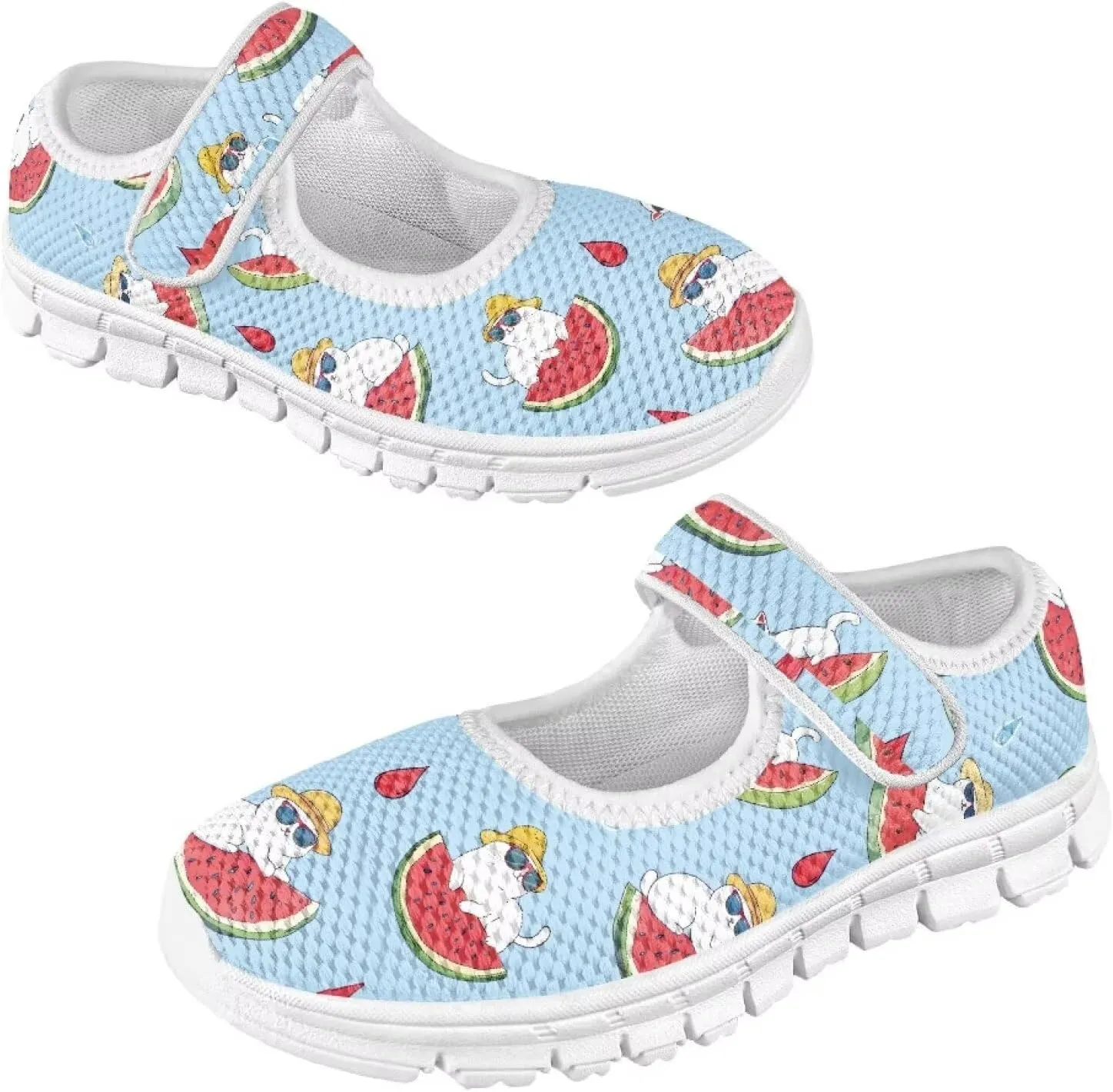 Girls Single Buckle Shoes,Kids Slip On Indoor Outdoor Shoes,Cartoon Mary Jane Flats Shoes for Girls Party