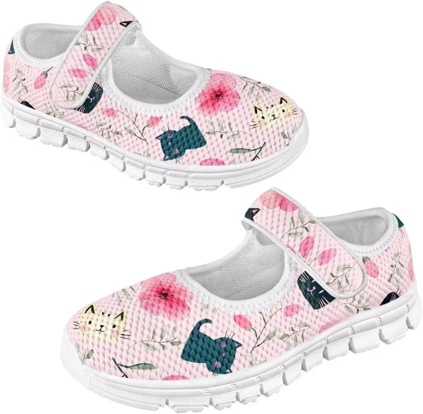 Girls Single Buckle Shoes,Kids Slip On Indoor Outdoor Shoes,Cartoon Mary Jane Flats Shoes for Girls Party