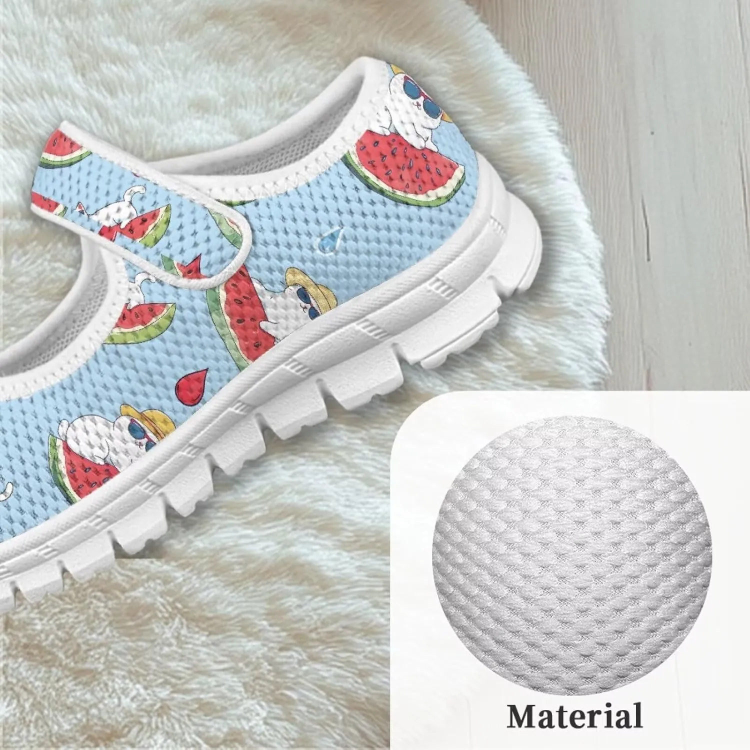 Girls Single Buckle Shoes,Kids Slip On Indoor Outdoor Shoes,Cartoon Mary Jane Flats Shoes for Girls Party