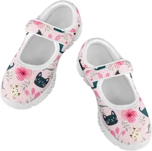 Girls Single Buckle Shoes,Kids Slip On Indoor Outdoor Shoes,Cartoon Mary Jane Flats Shoes for Girls Party