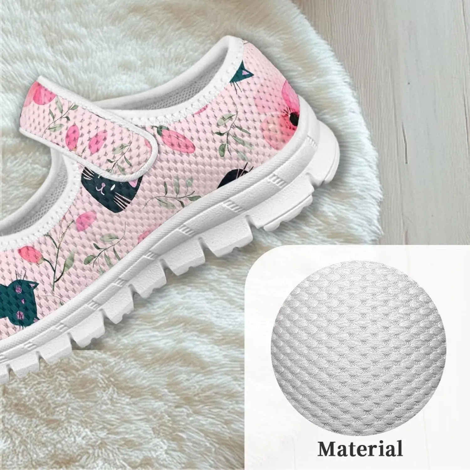 Girls Single Buckle Shoes,Kids Slip On Indoor Outdoor Shoes,Cartoon Mary Jane Flats Shoes for Girls Party