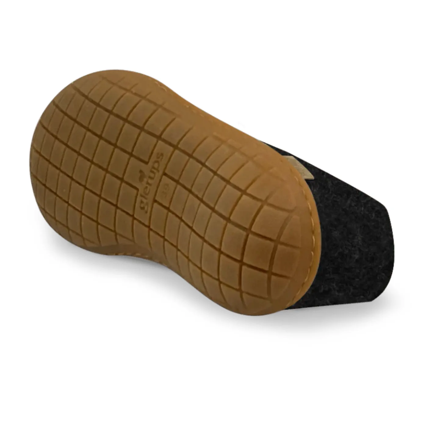 Glerups The Shoe Charcoal - Honey Rubber Sole