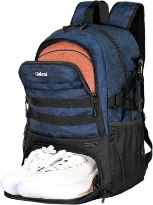 Goloni Basketball Backpack,Large Basketball Bag with Ball Compartment & Shoe Compartment,Sports Bag Fit Volleyball, soccer