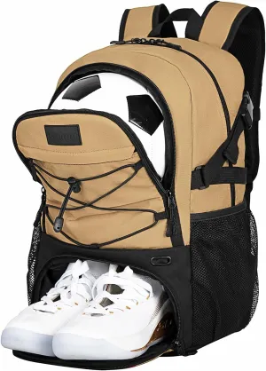 Goloni Soccer Backpack,Basketball Backpack with Ball Compartment & Shoe Compartment,Backpack for Basketball,Soccer