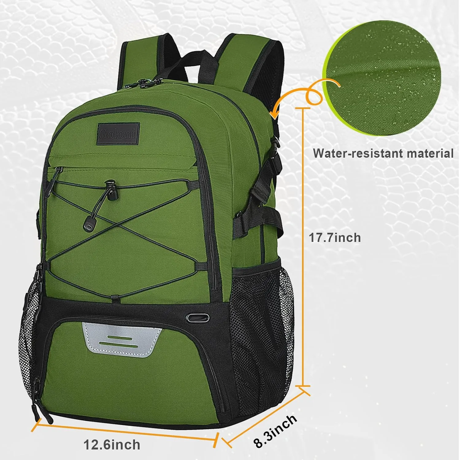 Goloni Soccer Backpack,Basketball Backpack with Ball Compartment & Shoe Compartment,Backpack for Basketball,Soccer