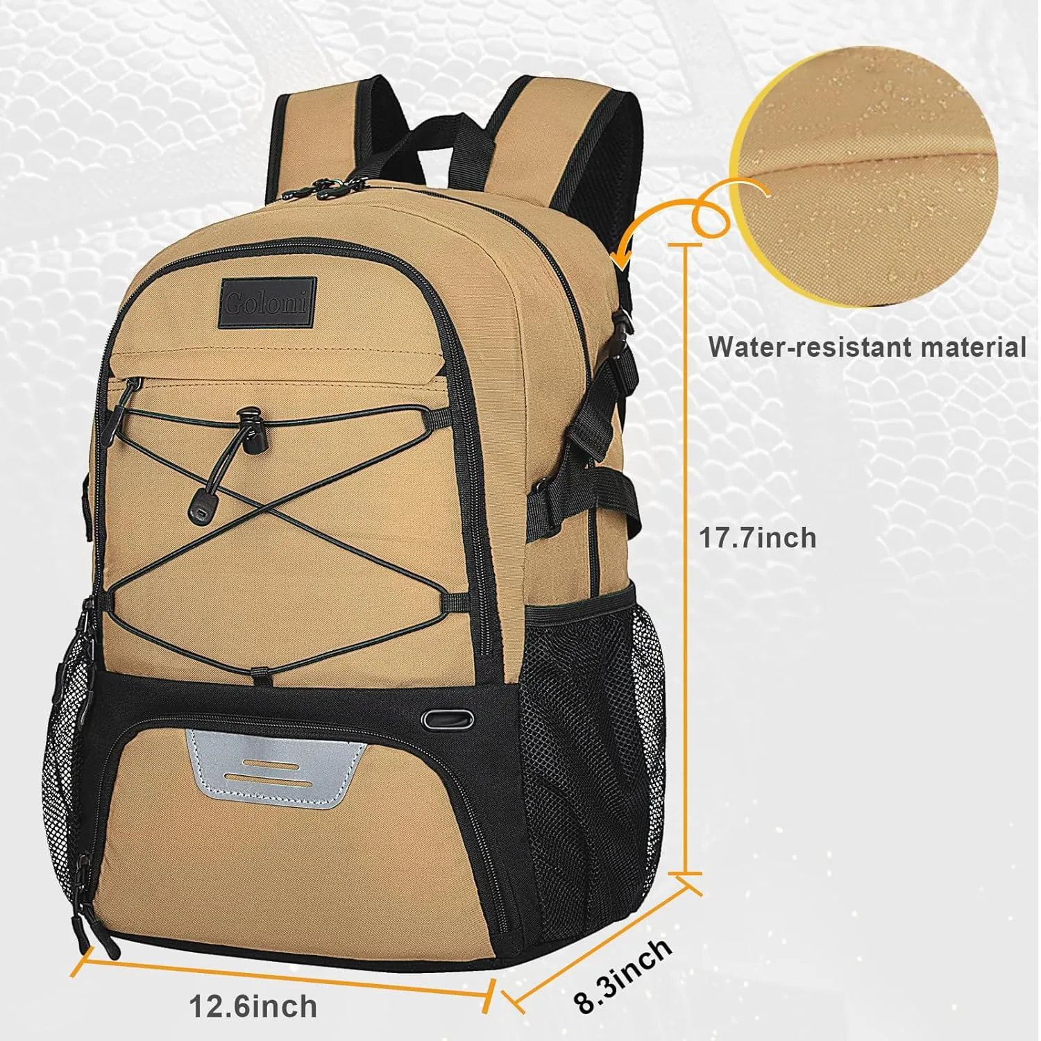 Goloni Soccer Backpack,Basketball Backpack with Ball Compartment & Shoe Compartment,Backpack for Basketball,Soccer