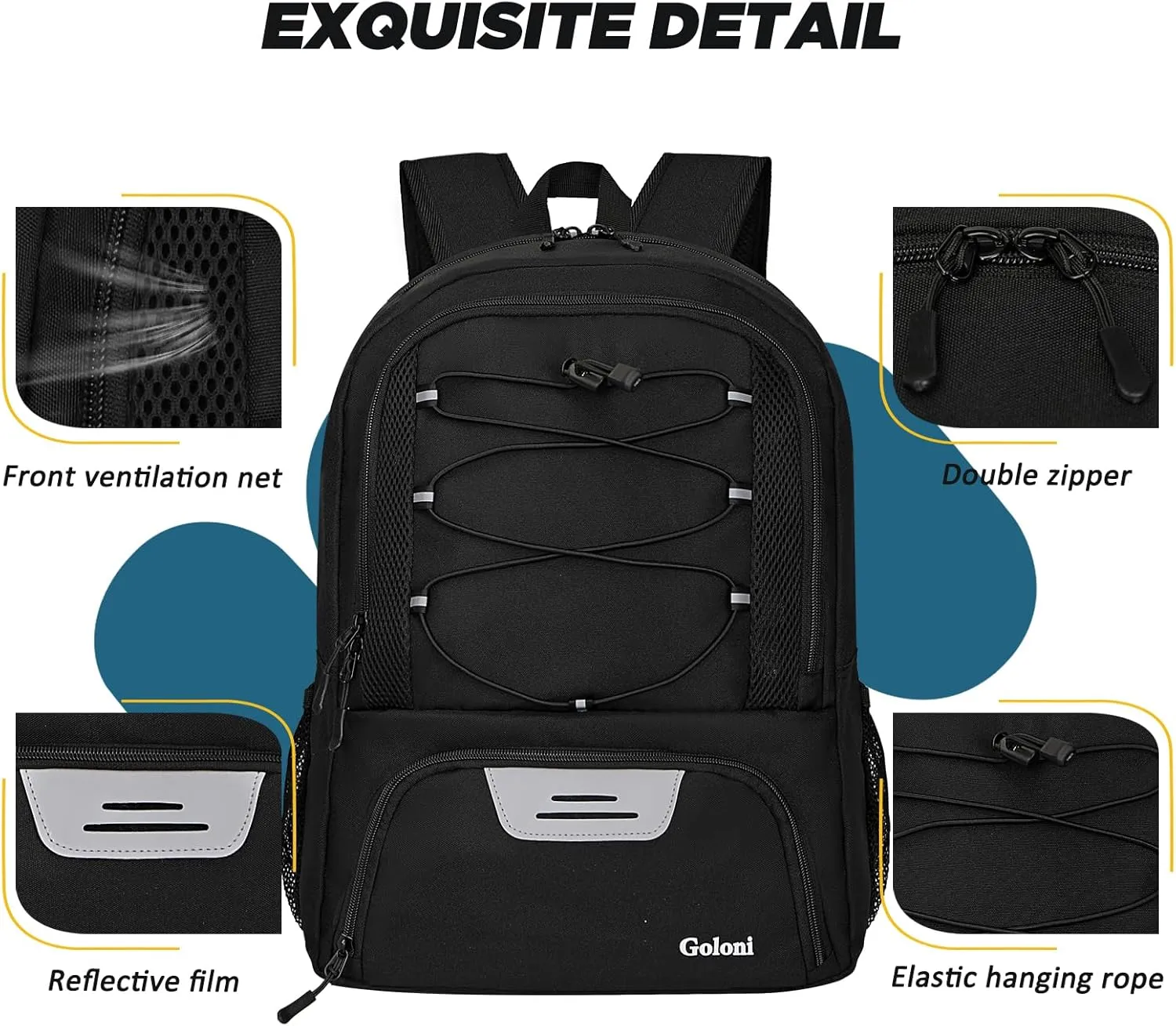 Goloni Soccer Bag, Basketball Bag with Ball Compartment & Shoe Compartment,Large Soccer Backpack for Basketball,Gym，Football