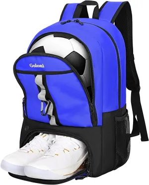 Goloni Youth Soccer Bag,Basketball Bag with Ball Compartment & Shoe Compartment,Backpack for Football Volleyball Basketball