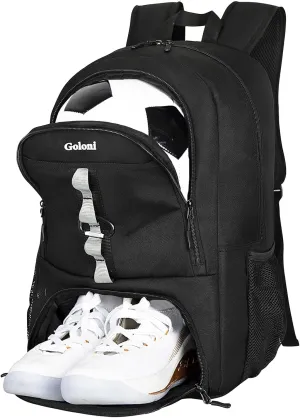 Goloni Youth Soccer Bag,Basketball Bag with Ball Compartment & Shoe Compartment,Backpack for Football Volleyball Basketball