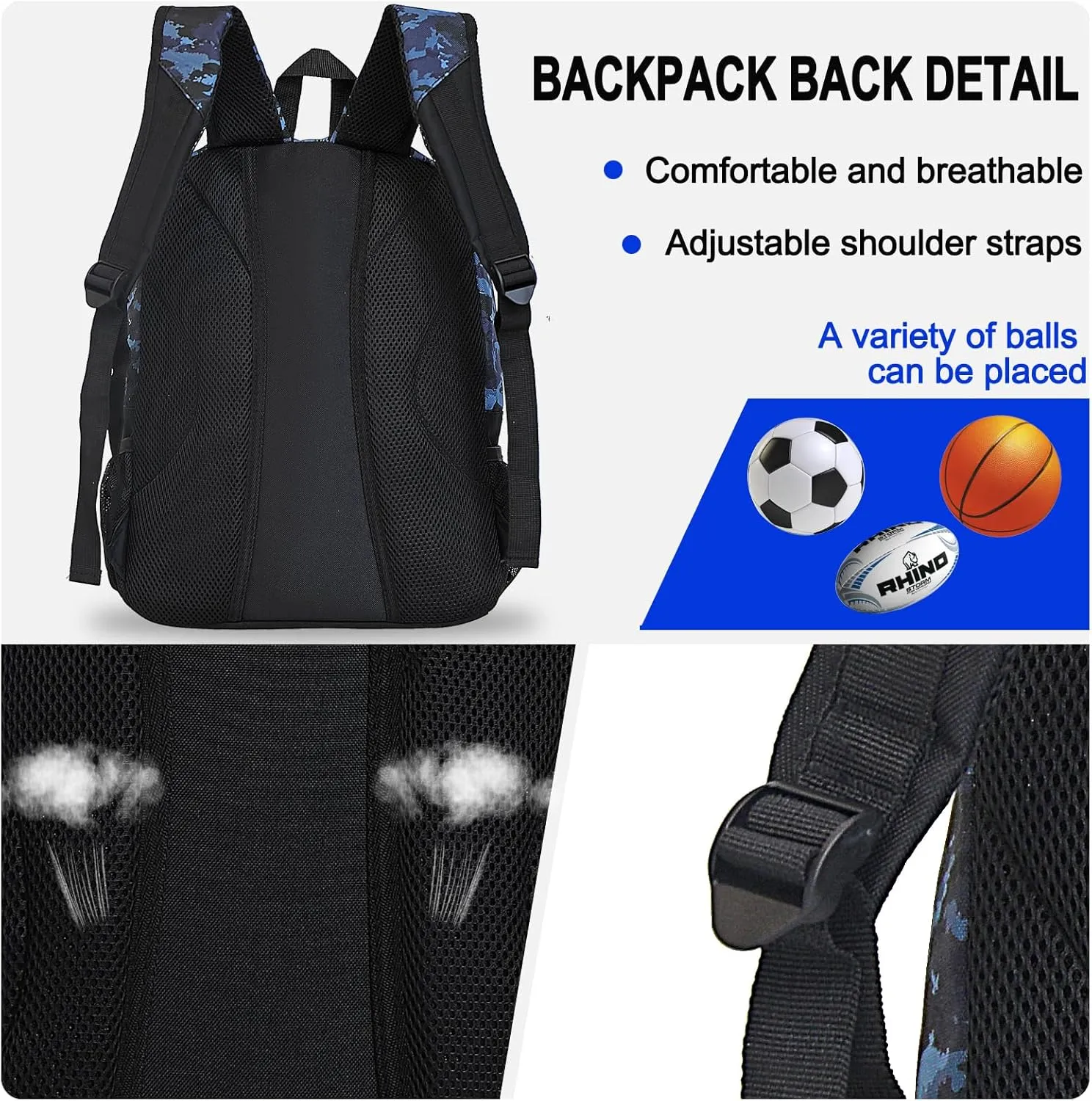 Goloni Youth Soccer Bag,Basketball Bag with Ball Compartment & Shoe Compartment,Backpack for Football Volleyball Basketball