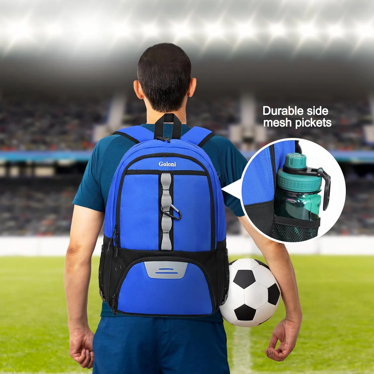 Goloni Youth Soccer Bag,Basketball Bag with Ball Compartment & Shoe Compartment,Backpack for Football Volleyball Basketball