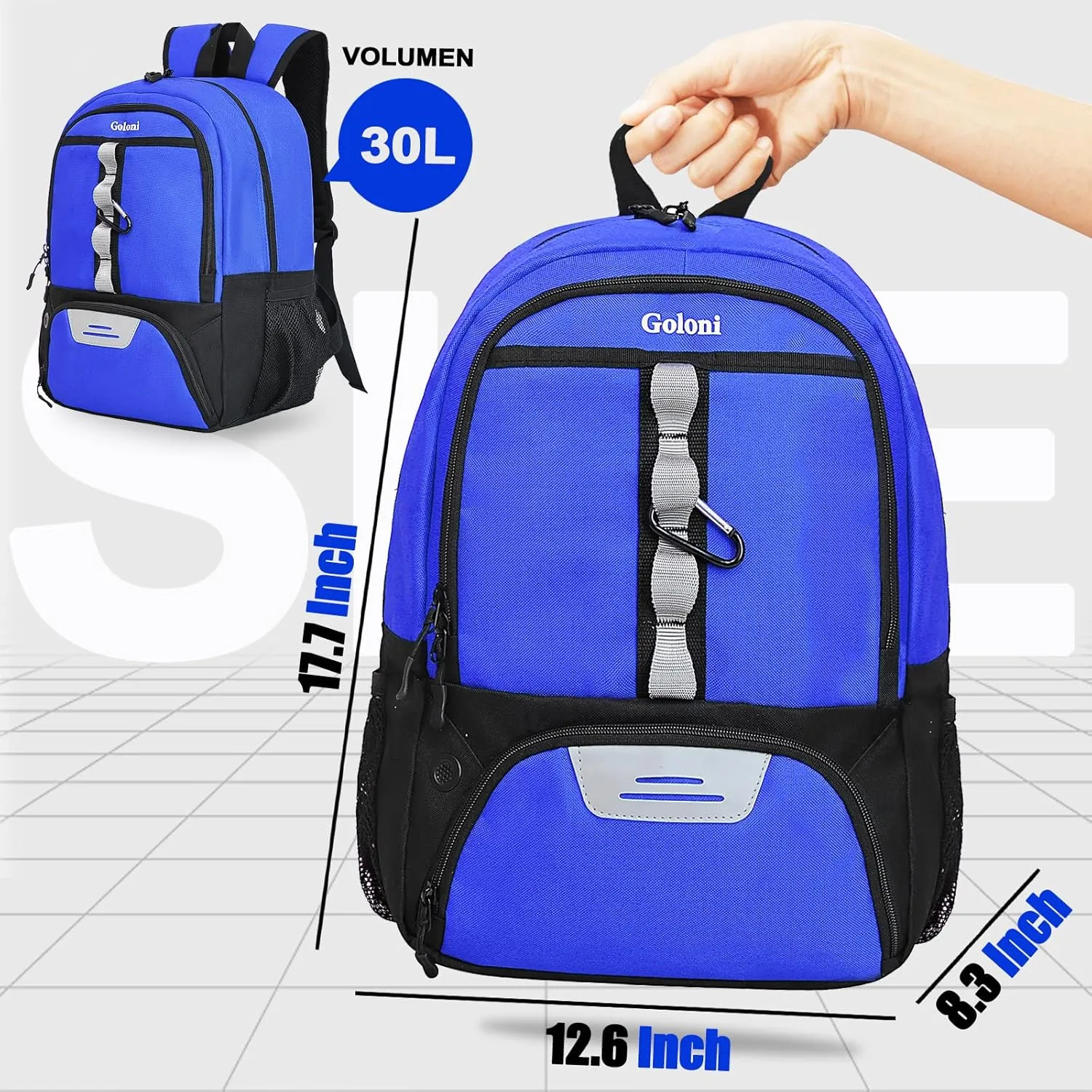Goloni Youth Soccer Bag,Basketball Bag with Ball Compartment & Shoe Compartment,Backpack for Football Volleyball Basketball