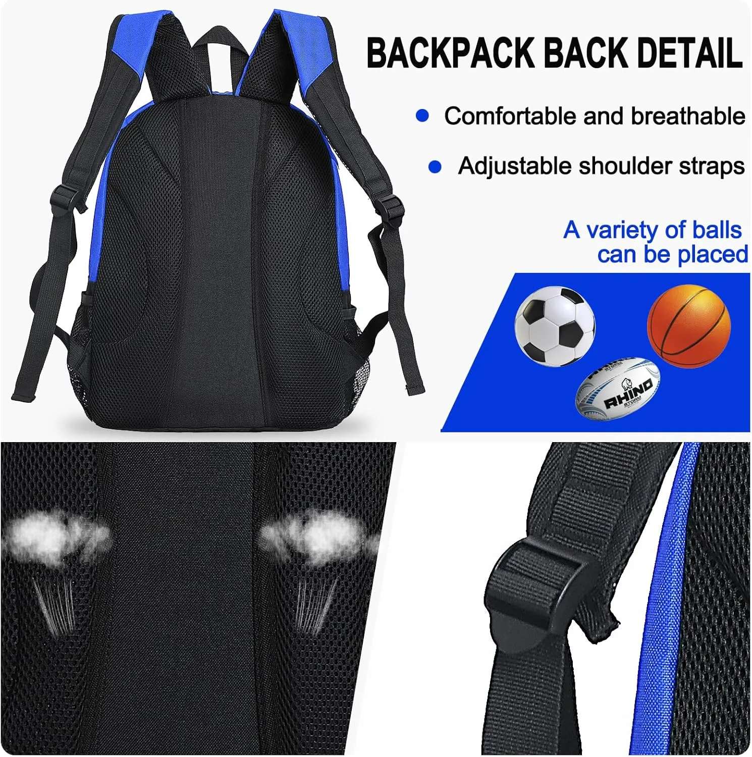 Goloni Youth Soccer Bag,Basketball Bag with Ball Compartment & Shoe Compartment,Backpack for Football Volleyball Basketball