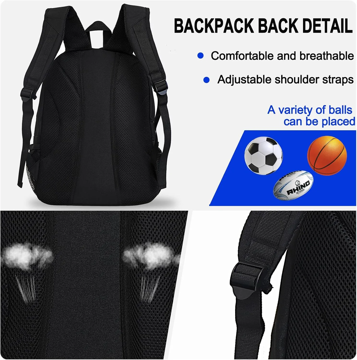 Goloni Youth Soccer Bag,Basketball Bag with Ball Compartment & Shoe Compartment,Backpack for Football Volleyball Basketball