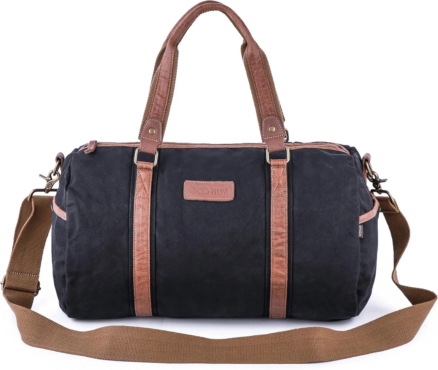 Gootium Duffle Bag - Canvas Travel Duffel Weekender Shoulder Bags Gym Tote, 28L, Black