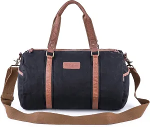 Gootium Duffle Bag - Canvas Travel Duffel Weekender Shoulder Bags Gym Tote, 28L, Black